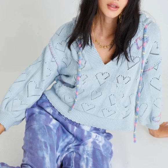 LOVESHACKFANCY SWEATER HOODIE - Picture 2 of 15